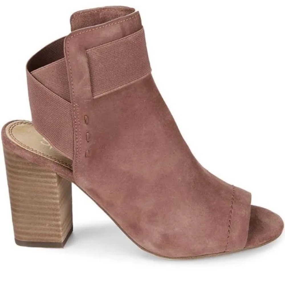 SPLENDID Daina Purple Suede Peep Toe Booties